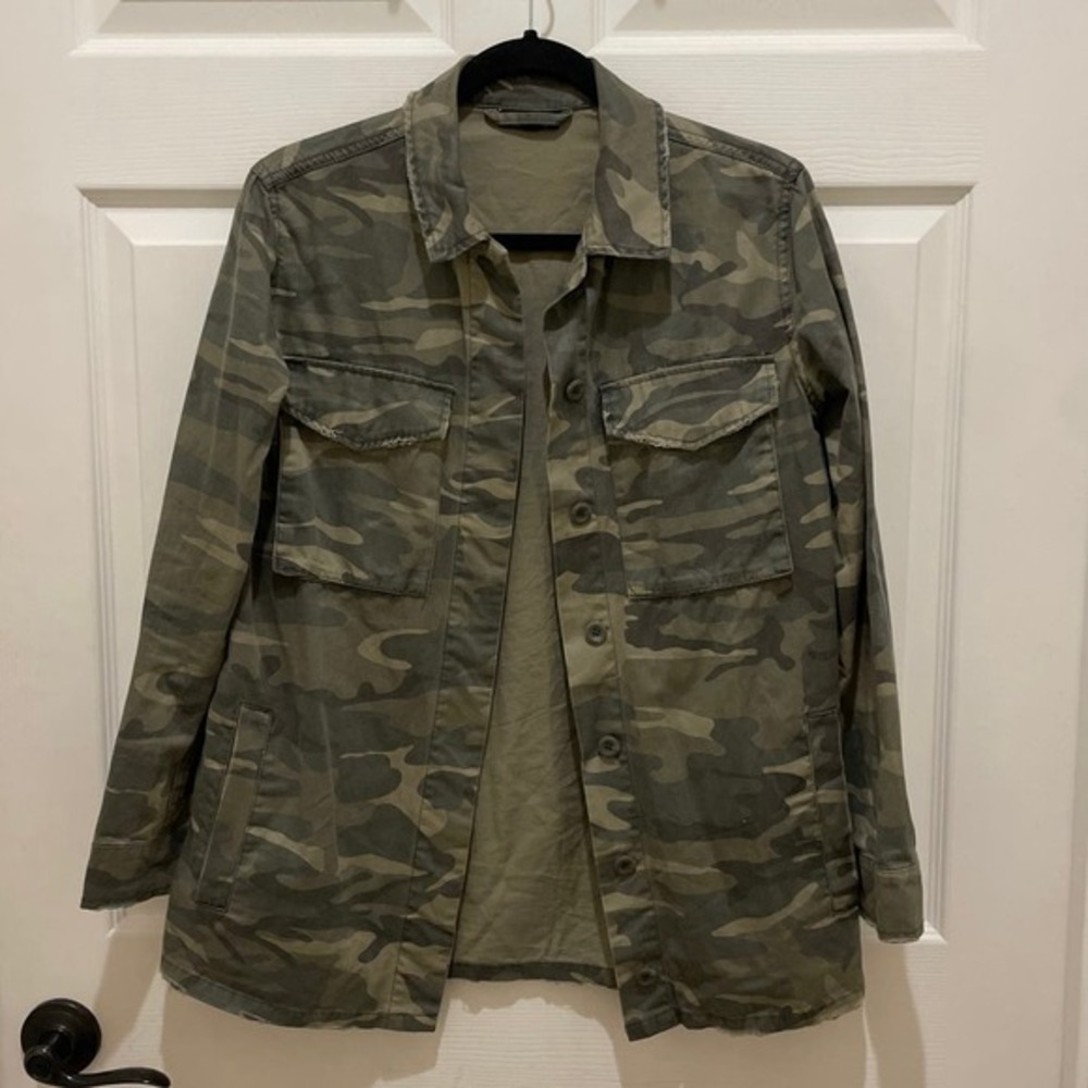 Topshop Army Green Camo Button Down Utility Jacket 4